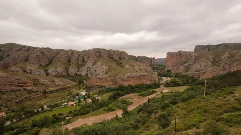 Time-lapse of the Gate of La Rioja – Impressive Canyon in Islallana, La Rioja Stock Footage 98031634