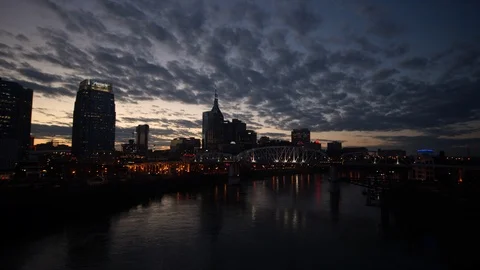 Time-lapse of Gateway bridge under the sky filled with clouds at night Stock Footage 116600804