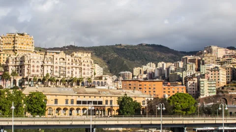 Time Lapse of Genoa with Traffic layers Stock Footage 38339697