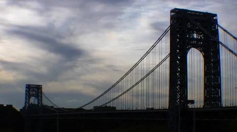 Time lapse George Washington Bridge Early Evening Stock Footage 49223392