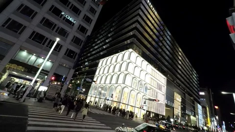 Time Lapse Ginza 4-chome Stock Footage 80092013