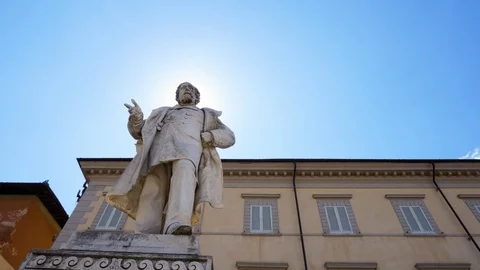 Time Lapse - Giuseppe Mazzoni statue in Prato, Tuscany, Italy Stock Footage 92585758