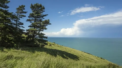 Time-lapse from Godley Head after a storm. Canterbury, New Zealand. Stock Footage 134589541