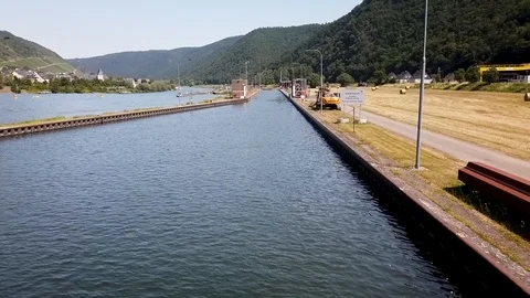 Time lapse - Going through a canal in Germany Stock Footage 124384153