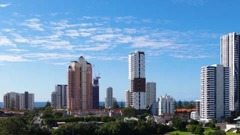 Time-Lapse of Gold Coast Skyline Transformation Stock Footage 310081440