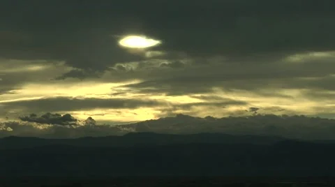 Time Lapse of Golden Sunset Clouds over Colorado Rockies Stock Footage 54743194