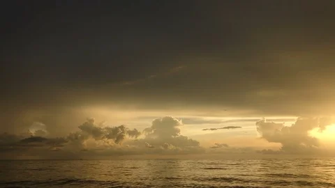 Time Lapse of Gorgeous Sunset Over Ocean Stock Footage 77172702