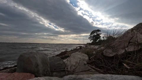 Time Lapse of Goro Rough Sunset Waves Stock Footage 297499463