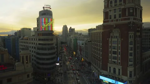 Time-Lapse Gran Via Madrid Stock Footage 200874204