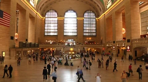 Time Lapse - Grand Central Terminal Interior WS Stock Footage 7730721