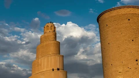 Time lapse of the Great Mosque in Samarra, Iraq Stock Footage 242170233