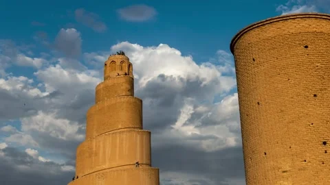 Time lapse of the Great Mosque in Samarra, Iraq Stock Footage 242170247