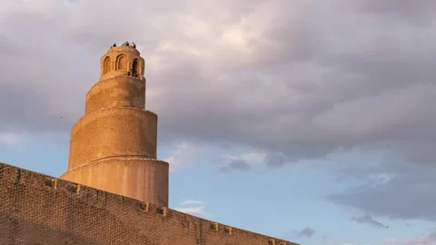 Time lapse of the Great Mosque in Samarra, Iraq Stock Footage 242170420