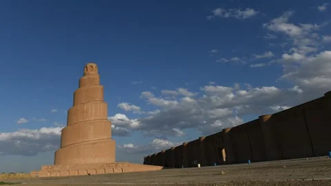 Time lapse of the Great Mosque in Samarra, Iraq Stock Footage 242170468