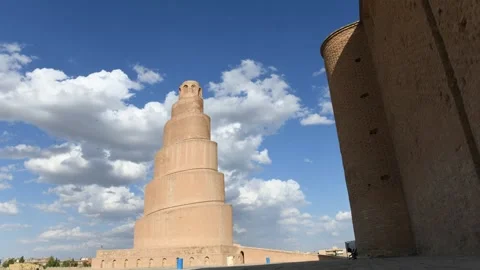 Time lapse of the Great Mosque in Samarra, Iraq Stock Footage 242170493
