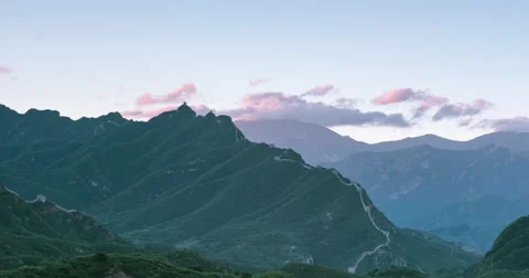 Time Lapse-the great wall of China Stock Footage 64308833