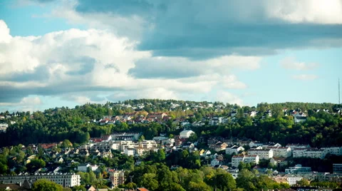 Time Lapse of Green Oslo Hillside -  Oslo Norway Europe Stock Footage 58974306
