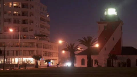 Time lapse of the Green Point Lighthouse at night Stock Footage 310385684