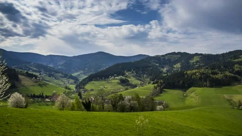 Time Lapse Green Valley Mountains  Schwarzwald Summer 4K Stock Footage 176839305
