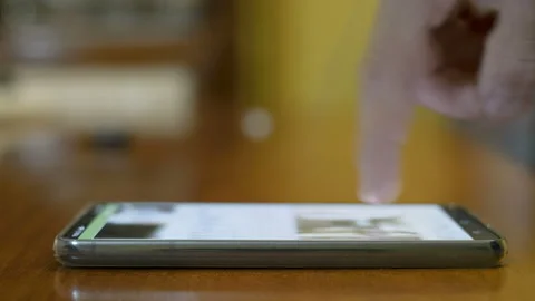Time lapse of a Guy finger while use smartphone compulsively,tech addiction Stock Footage 165420267