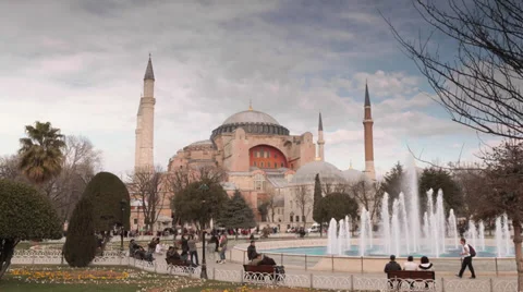 Time lapse Hagia Sofia Sultanahmet Stock Footage 34427141