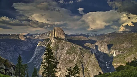 Time lapse of Half dome from Glacier Point 스톡 동영상 199184591