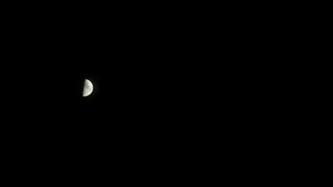 Time lapse of Half Moon Moving Across Frame Against Dark Night Sky Stock Footage 336237593