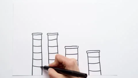 Time lapse of hand-drawn smoke from industrial pipes. Environmental pollution.  Stock Footage 169887190