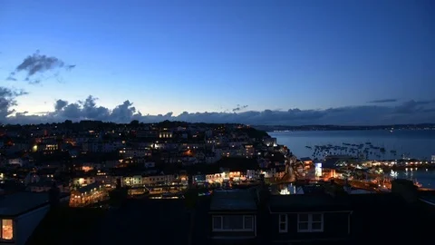 Time lapse of the harbor of Brixham in England . Stock Footage 69869079