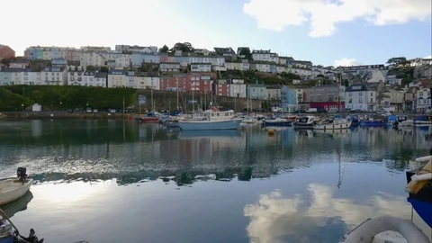 Time lapse of the harbor of brixham , england. Stock Footage 69921554