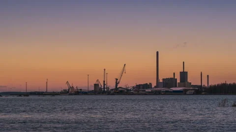 Time lapse of harbor during sunset Stock Footage 56698574