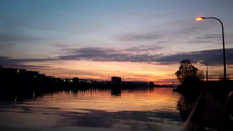 Time lapse of the harbor in Hamm, Germany 스톡 동영상 135139539