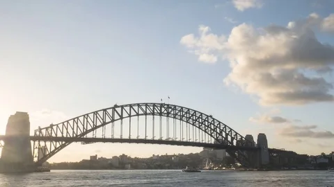 Time Lapse of Harbour Bridge Sunset in Sydney, Australia 動画素材 76775669
