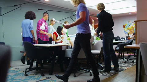 Time lapse of hard working casual business team at work in creative office Stock Footage 32903216