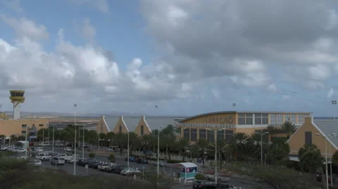 Time lapse at Hato Airport, third longest commercial runway in the Caribbean Stock Footage 50399399
