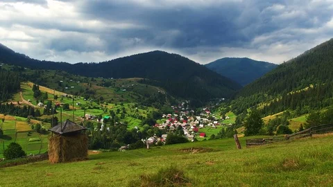 Time lapse of Haystack on a mountain slope Stock Footage 72285865