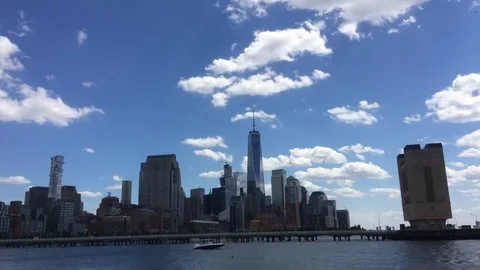 Time Lapse Hd: Lower Manhattan majestic skyline Video stock 81631478