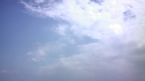 Time lapse of heavenly 3/4 backlit clouds in motion, with a blue sky background Stock Footage 274177103