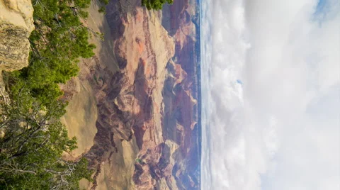 Time Lapse of Heavenly Cloudscape over Grand Canyon National Park -Vertical/Pan- Vídeos de archivo 67150881