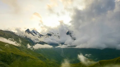 Time lapse of heavy clouds in Alpine landscape Stock Footage 79610519