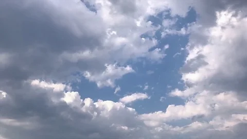 Time Lapse Heavy Grey Storm Clouds Moving Fast On The Sky Stock Footage 75611338