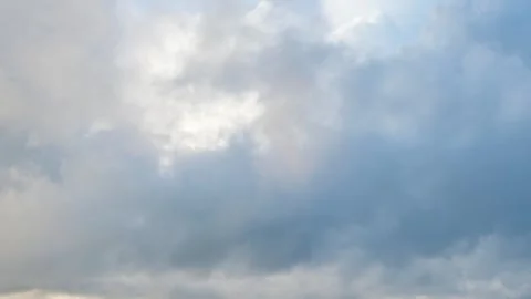 Time lapse of heavy rain clouds move in the blue sky, overcast.  Stock Footage 281087010