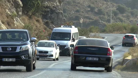 Time Lapse Heavy Traffic Hillside Road Stock Footage 144206516