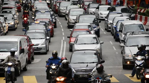 Time Lapse of Heavy Traffic in Kuala Lumpur Malaysia Stock Footage 52915438