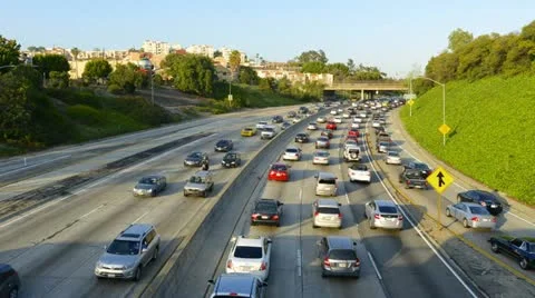 Time Lapse of Heavy Traffic In Los Angeles Stock Footage 22257602