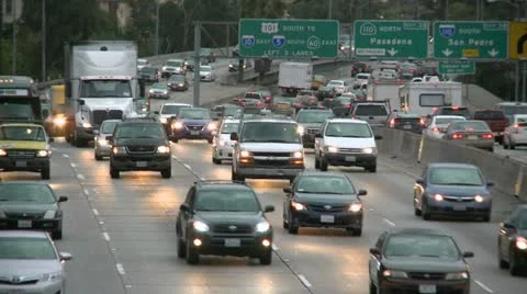 Time Lapse of Heavy Traffic at Sunset Stock Footage 22256751