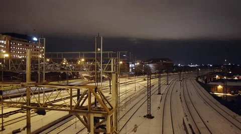 Time lapse of Helsinki trains Stock Footage 46012761