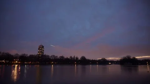 Time lapse in Hide Park, London, Night Stock Footage 84340595