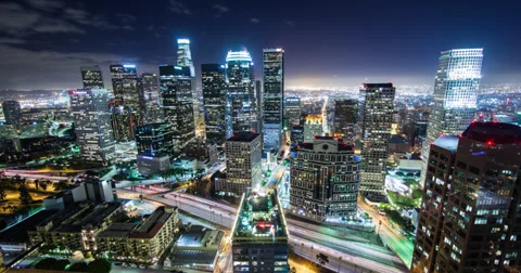 Time-Lapse High Above Los angeles Stock Footage 36678392