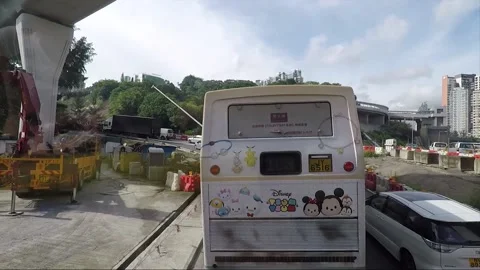 Time lapse, High angle front view vehicle shot, West Kowloon Corridor, Hong Kong Stock Footage 161417555